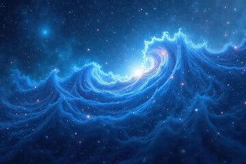 Fluid swirling blue nebula, cosmic dust effect, pattern, paint, blue backgrounds
