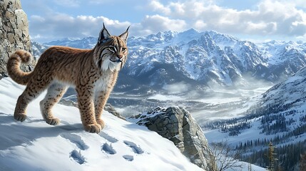 lynx in snow