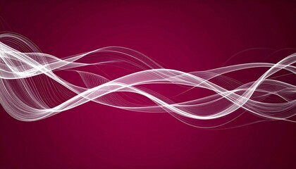 Fototapeta premium Crimson Pulse Abstract White Energy Waves Wine Red Background, Wallpaper, Technology