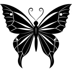 Origami-Inspired Butterfly Silhouette Vector for Clean Art