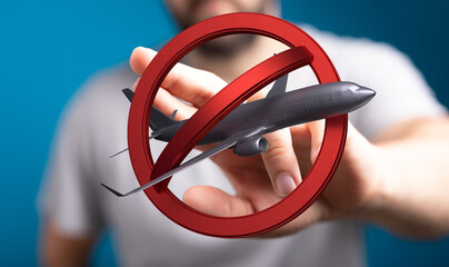 Image depicting a ban on air travel.  Perfect for news, blogs, and articles about flight...