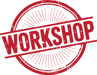 workshop red stamp text vector