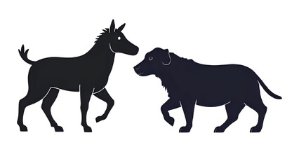 animal vector silhouette set