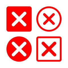 Fototapeta premium Red Cancle icon symbol design, No and Reject graphic elements illustration design, Editable.