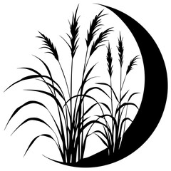 black silhouette of a plant