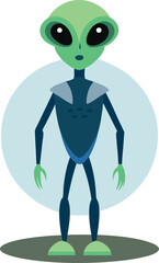 Abstract alien creature illustration with vibrant colors on a clean white background