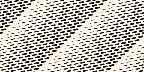 Obraz na płótnie Canvas Vector halftone seamless pattern with diagonal dash lines, fading stripes. Black and white texture with gradient transition effect. Extreme sport style geometric background. Abstract trending design
