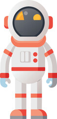 Astronaut floating in space with a clean white background rendered in vector art