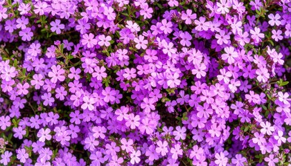 Obraz premium Tiny bush of blooming purple flowers for stylish floral backdrop