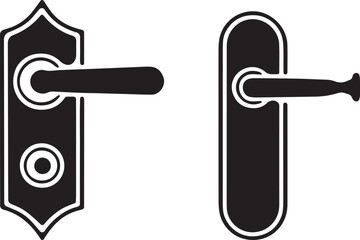 handle, knob, latch, lever, grip, pull, door, hardware, accessory, entry, exit, silhouette, outline, shape, vector, graphic,