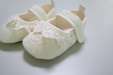 아이보리 귀여운 아기 신발