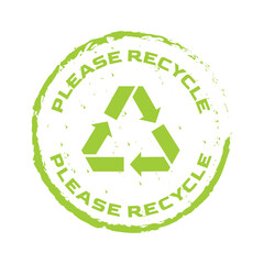 Recyclable Waste Icon in Flat Green Shield Style