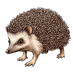 Hedgehog, 2D isometric flat cartoon vector illustration isolated on white background.