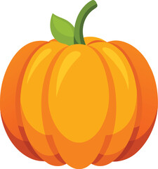 A vibrant and clean illustration of a pumpkin on a simple white background perfect for autumn themes and seasonal decorations