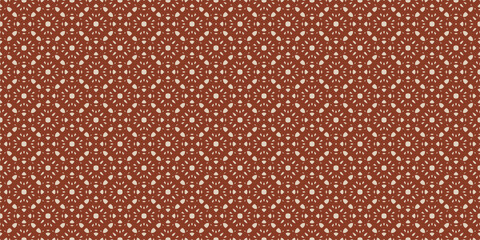 Fototapeta premium Abstract vintage vector ornamental seamless pattern. Elegant floral geometric mosaic texture in oriental style. Red and beige retro background. Repeating design for decor, print, wallpaper, package