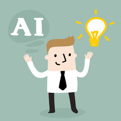 businessman have AI and idea
