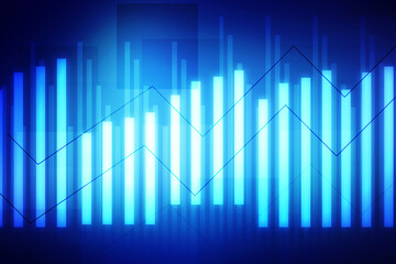 2d illustration Stock market online business concept. business Graph 