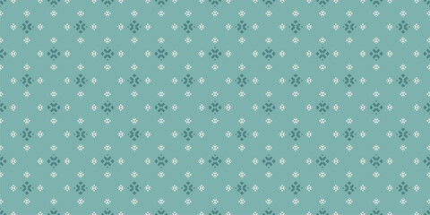 Vector abstract background. Elegant geometric floral seamless pattern with snowflakes, diamond shapes, stars. Retro-inspired Christmas texture. Repeating geo design for decor, print, textile, cloth