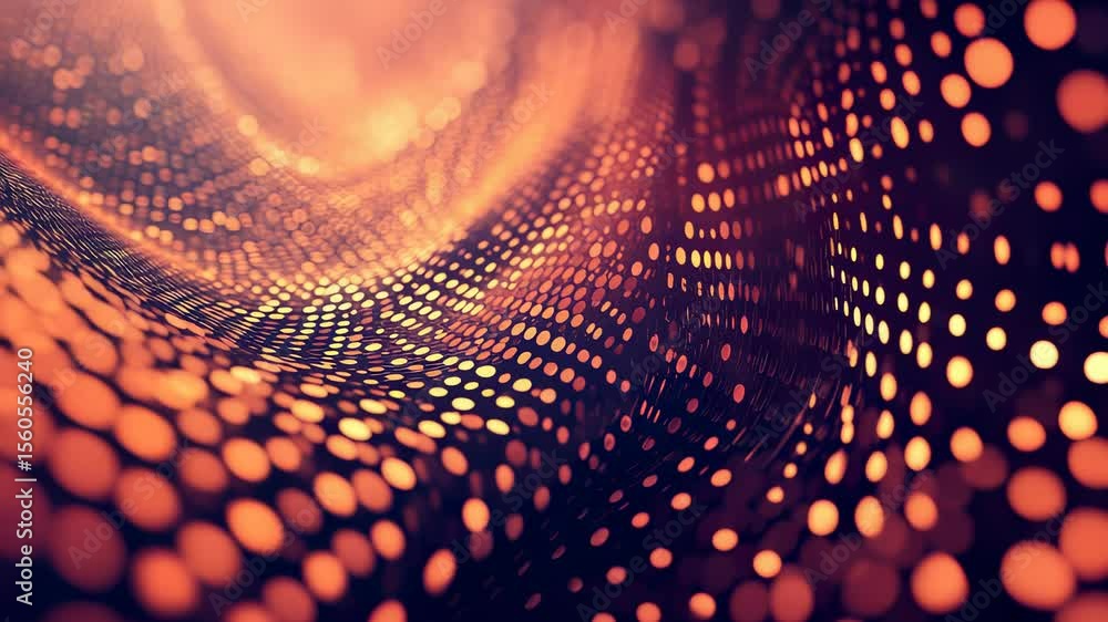 Poster abstract digital orange light pattern background loop for modern technology concept