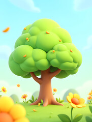 Plants grow and trees flourish to protect the conceptual background of earth growth