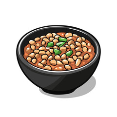 Natto, cartoon vector illustration, flat 2D isometric style, white background.