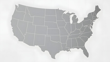 Fototapeta premium United States map gray states isolated on a transparent background