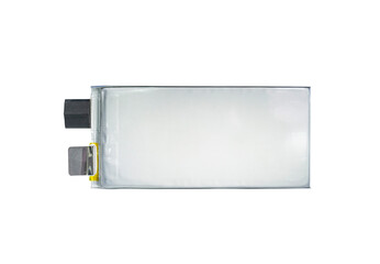 Lithium ion industrial high current pouch cell batteries isolated on white