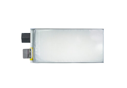 Lithium ion industrial high current pouch cell batteries isolated on white