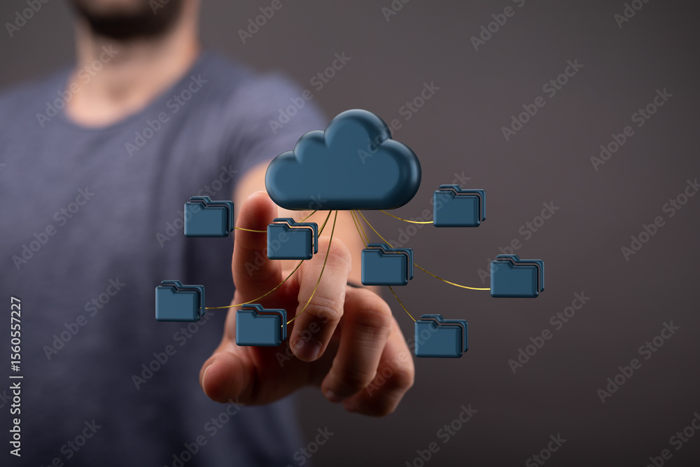 Aufkleber secure cloud storage solution. access your files anytime, anywhere. enhanced data protection.