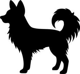 Black and white wild animals vector illustrations, featuring running dogs, wolves, and horses, isolated for pet and nature icon designs