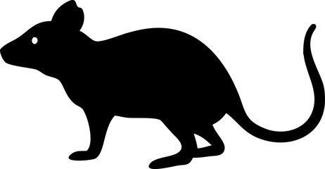 Black cat silhouette vector illustration of a domestic feline