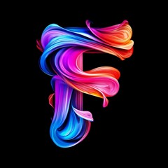 Fototapeta premium Letter F Vibrant Letter Overlay Collection with Radiant Flow Design Elements in JPG Format for Creative and Commercial Use
