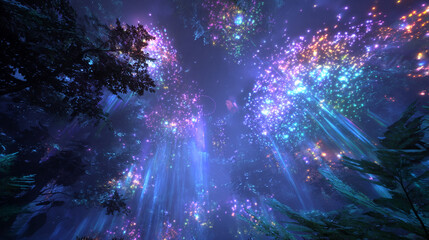 意識の森を彷徨う｜キノコと古代遺跡が共鳴するサイケデリック神話世界 高画質