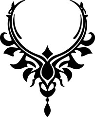 Ornamental Necklace Vector Art, Floral Jewelry Silhouette Design, Decorative Lace Necklace Vector, Elegant Ornate Collar Design, Vintage Floral Necklace Vector, Intricate Pendant Frame Art, Antique La