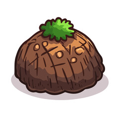 Haggis, vector graphic, 2D flat isometric cartoon illustration on white background.

