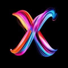 Letter X Vibrant Letter Overlay Collection with Radiant Flow Design Elements in JPG Format for Creative and Commercial Use