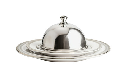 Fototapeta premium Shiny silver bell object isolated on white background