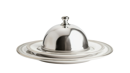 Shiny silver bell object isolated on white background