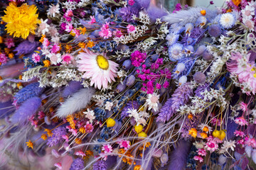 Dried flower and grain bouquet – rustic natural composition with boho aesthetic