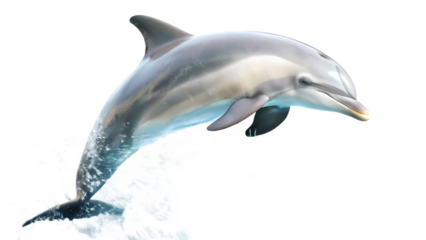  dolphin jumping isolated on white background PNG, AI GENERATED
