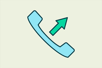 outgoing call icon. icon related to UI elements. suitable for web site, app, user interfaces,element, printable etc. flat line icon style. simple vector design editable