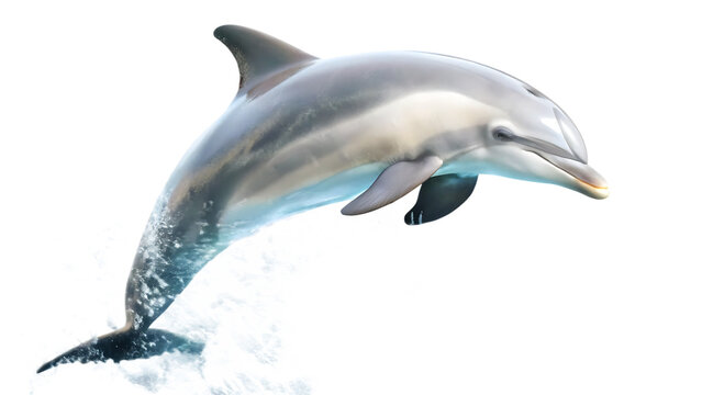  dolphin jumping isolated on white background PNG, AI GENERATED