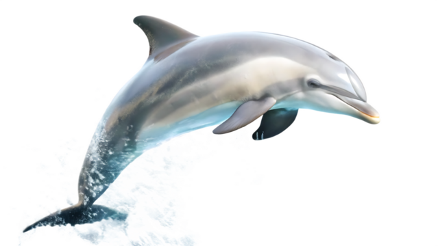  dolphin jumping isolated on white background PNG, AI GENERATED