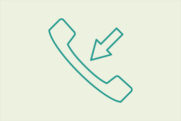 incoming call icon. icon related to UI elements. suitable for web site, app, user interfaces,element, printable etc. line icon style. simple vector design editable