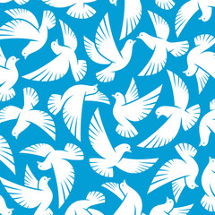 Dove background, pattern set. Collection icon dove. Vector 