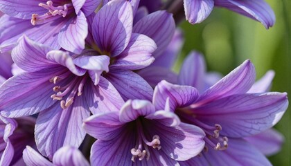 Purple flowers blooming in natural setting during springtime  