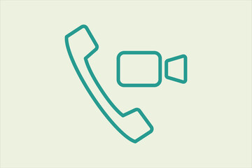 video call icon. icon related to UI elements. suitable for web site, app, user interfaces,element, printable etc. line icon style. simple vector design editable