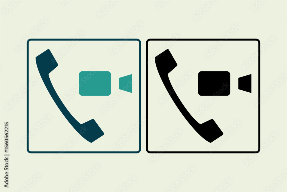Poster video call icon. icon related to ui elements. suitable for web site, app, user interfaces,element, p