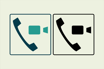 video call icon. icon related to UI elements. suitable for web site, app, user interfaces,element, printable etc. solid icon style. simple vector design editable