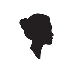 Woman vector silhouette, black color isolated on white background. Vector illustration